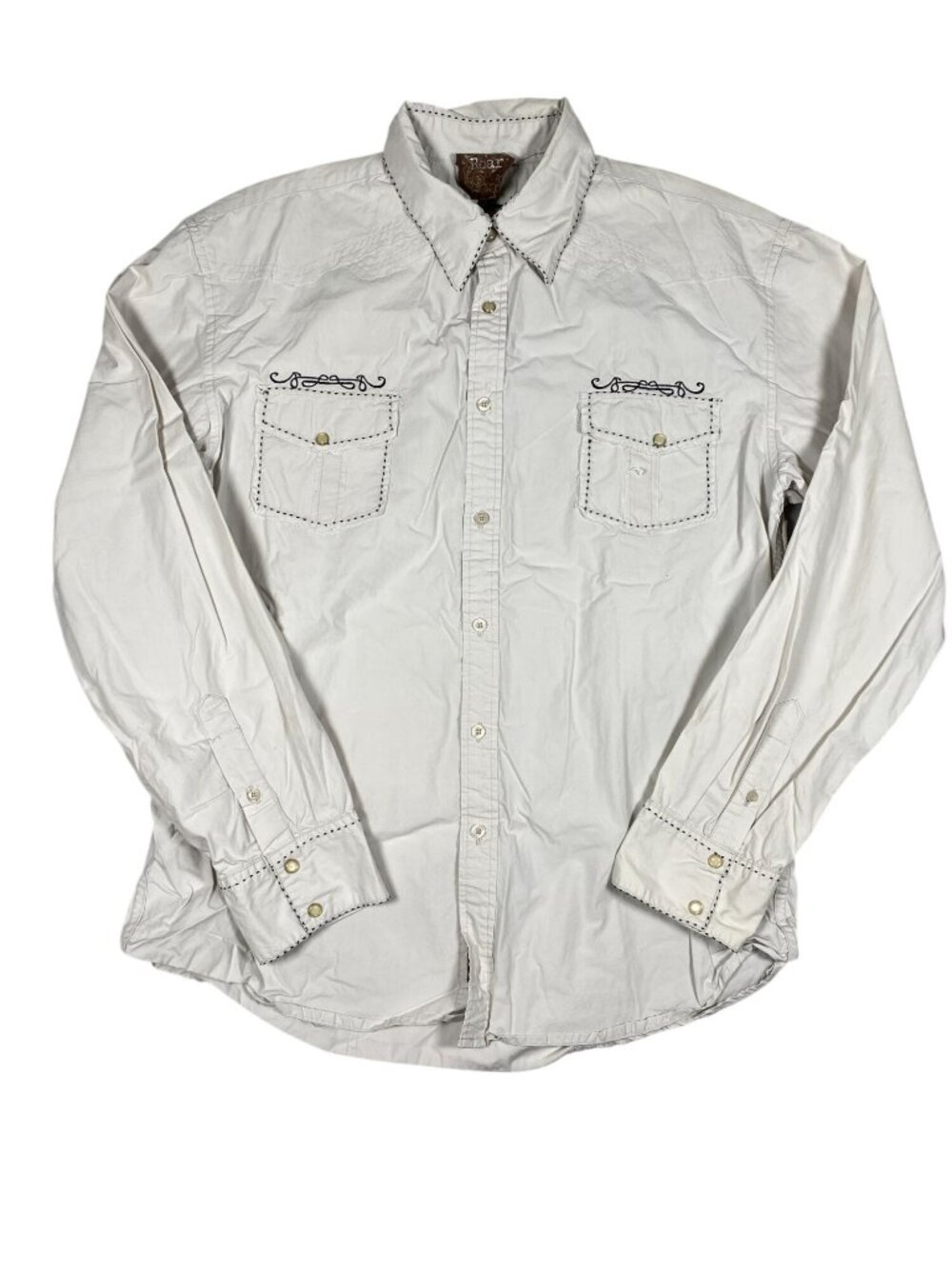 Roar Men’s Tan Long Sleeve Western Shirt 2XL Embroidered Knights Of Glory
